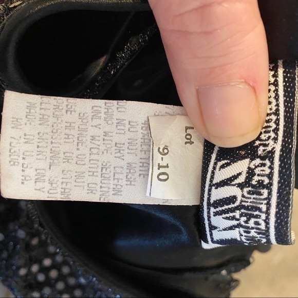 Long Black Sleek Dress Black Sequins Lace-up the back - Picture 11 of 11